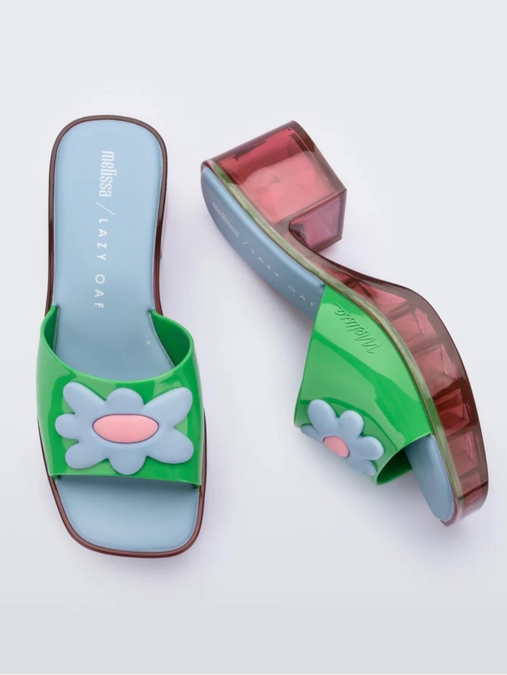 Melissa X Lazy Oaf Shape Heel Sandals in Green